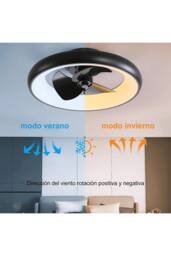H&O Direct Industrial Style Ceiling Mount Fan with LED Light in Black - thumbnail 6