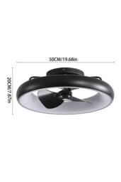 H&O Direct Industrial Style Ceiling Mount Fan with LED Light in Black - thumbnail 4