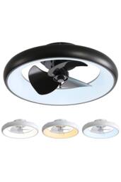 H&O Direct Industrial Style Ceiling Mount Fan with LED Light in Black - thumbnail 7