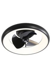 H&O Direct Industrial Style Ceiling Mount Fan with LED Light in Black - thumbnail 5