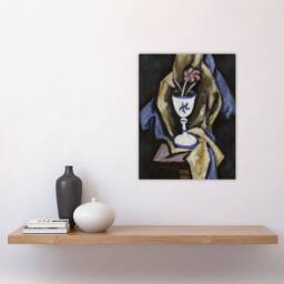 "Artery8 Still Life No 15 Flower in Goblet Hartley Wall Art Poster Print in Grey - Size: W12"" x H16""" - thumbnail 4