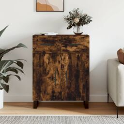Berkfield Home Sideboard Smoked Oak 69.5x34x90 cm Engineered Wood in Brown - thumbnail 1