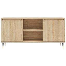 Berkfield Home TV Cabinet Sonoma Oak 104x35x50 cm Engineered Wood in Light Oak - Size: 104 x 35 x 50 cm - thumbnail 5