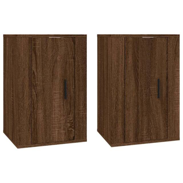Berkfield Home Wall Mounted TV Cabinets 2 pcs Brown Oak 40x34.5x60 cm - image 1