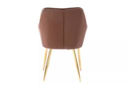 Hygrad Built to Survive Set of 2 Velvet Dining Chair Padded Seat Gold Legs Kitchen Home Office Lounge Chair in Brown - thumbnail 6