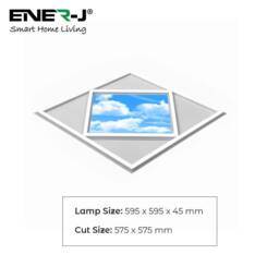 ENER-J Diamond Sky Cloud LED Ceiling Panel 60x60cm White - Size: 60x60 cm - thumbnail 4