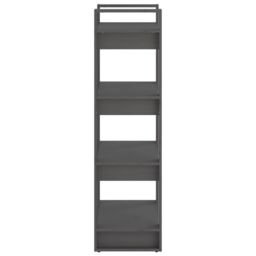 Berkfield Home Book Cabinet/Room Divider Grey 60x35x125 cm Solid Wood - Size: 60 x 35 x 125 cm - thumbnail 4