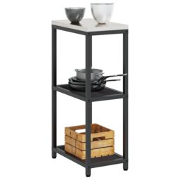 Berkfield Home Kitchen Storage Shelf with Storage Black Steel - thumbnail 3