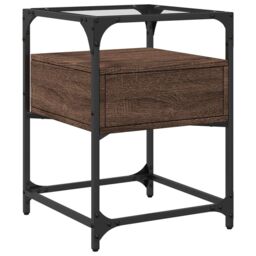 Berkfield Home Bedside Cabinet Brown Oak 40x40x55 cm Engineered Wood - Size: 40 x 40 x 55 cm - thumbnail 6
