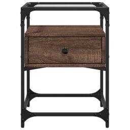 Berkfield Home Bedside Cabinet Brown Oak 40x40x55 cm Engineered Wood - Size: 40 x 40 x 55 cm - thumbnail 4