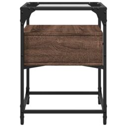 Berkfield Home Bedside Cabinet Brown Oak 40x40x55 cm Engineered Wood - Size: 40 x 40 x 55 cm - thumbnail 5