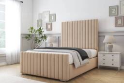 "Sloomy Madison Plush Bed Frame With 50"" Upholstered Headboard in Stone - Size: Double" - thumbnail 2