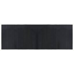 Berkfield Home Rug Rectangular Black 70x200 cm Bamboo - Size: Medium
