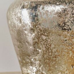Loops Modern Table Lamp Hammered Pearl Ombre & White Linen Shade Feature Bedside Light - thumbnail 3