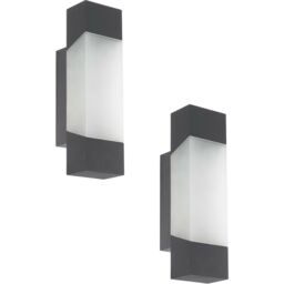 Loops 2 PACK IP44 Outdoor Wall Light Anthracite Porch Accent Lamp 4.8W Built in LED