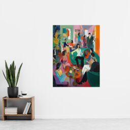 "Artery8 After Dinner Cocktails Colourful Modern Abstract Painting Extra Large XL Wall Art Poster Print - Size: W24"" x H32""" - thumbnail 4