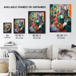 "Artery8 After Dinner Cocktails Colourful Modern Abstract Painting Extra Large XL Wall Art Poster Print - Size: W24"" x H32""" - thumbnail 3