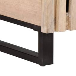 Berkfield Home Coffee Table White 80x51x40 cm Solid Wood Mango in Natural - Size: 80 x 51 x 40 cm - thumbnail 7