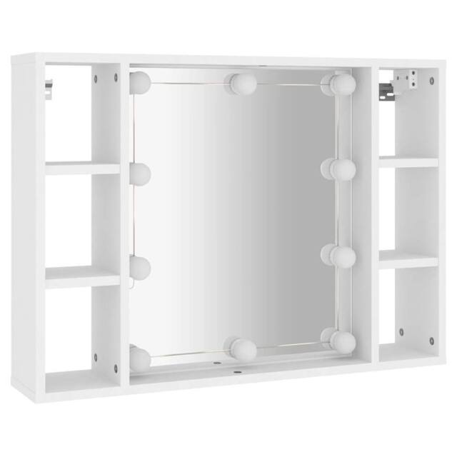 Berkfield Home Mirror Cabinet with LED White 76x15x55 cm - Size: 76 x 15 x 55 cm - image 1