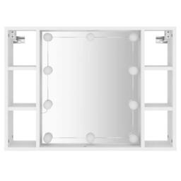 Berkfield Home Mirror Cabinet with LED White 76x15x55 cm - Size: 76 x 15 x 55 cm - thumbnail 7