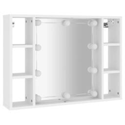 Berkfield Home Mirror Cabinet with LED White 76x15x55 cm - Size: 76 x 15 x 55 cm