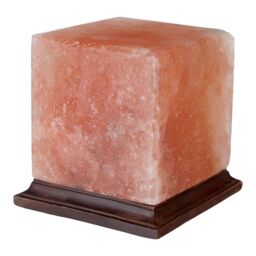 Orsina Nepal Box Salt Lamp, Square Himalayan Salt Chunks In Wooden Cage Frame, Emits Soft Amber Glow To Enhance in Orange - thumbnail 2
