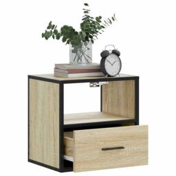 Berkfield Home Wall-mounted Bedside Cabinets 2 pcs Sonoma Oak 40x31x39.5 cm in Brown - thumbnail 4