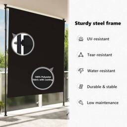 Berkfield Home Outdoor Roller Blind 150x270 cm Anthracite in Black - thumbnail 8