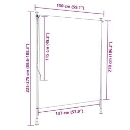 Berkfield Home Outdoor Roller Blind 150x270 cm Anthracite in Black - thumbnail 7