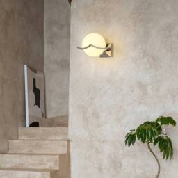 COMELY LED Wall Lights, Glass Ball Indoor Wall Sconces, E27, Bulb not Included in Silver - thumbnail 2