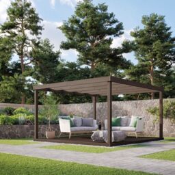 Rutland County Garden Furniture Ltd Box Pergola & Decking Kit - Wood - L240 x W240 cm - Rustic Brown - thumbnail 1