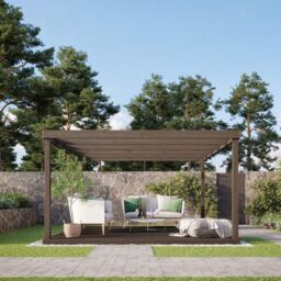 Rutland County Garden Furniture Ltd Box Pergola & Decking Kit - Wood - L240 x W240 cm - Rustic Brown - thumbnail 2