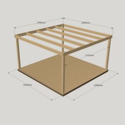 Rutland County Garden Furniture Ltd Box Pergola & Decking Kit - Wood - L240 x W240 cm - Rustic Brown - thumbnail 3