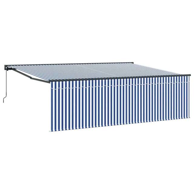 Berkfield Home Retractable Awning Blue & white Blue & White Anthracite - image 1