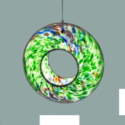 Sienna Glass Hanging Bird Feeder Green in Bottle Green - thumbnail 3