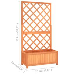 Berkfield Home Garden Trellis Planter Brown 70x30x135 cm Solid Firwood - Size: 70 x 30 x 135 cm - thumbnail 7