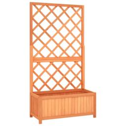 Berkfield Home Garden Trellis Planter Brown 70x30x135 cm Solid Firwood - Size: 70 x 30 x 135 cm - thumbnail 2