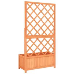 Berkfield Home Garden Trellis Planter Brown 70x30x135 cm Solid Firwood - Size: 70 x 30 x 135 cm - thumbnail 4