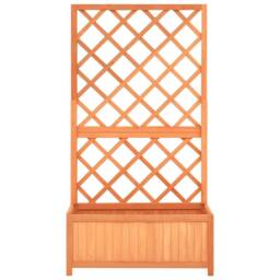Berkfield Home Garden Trellis Planter Brown 70x30x135 cm Solid Firwood - Size: 70 x 30 x 135 cm - thumbnail 3