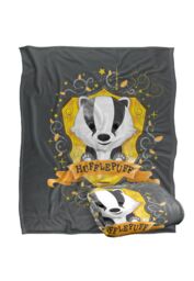 Warner Brothers Harry Potter Watercolor Hufflepuff Crest Blanket 152 x 127 cm in White - thumbnail 2