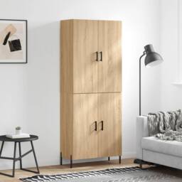 Berkfield Home Highboard Sonoma Oak 69.5x34x180 cm Engineered Wood in Light Tan - thumbnail 2