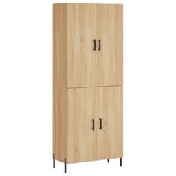 Berkfield Home Highboard Sonoma Oak 69.5x34x180 cm Engineered Wood in Light Tan - thumbnail 3