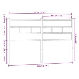 Berkfield Home Headboard Brown Oak 140 cm Steel & Engineered Wood - thumbnail 6