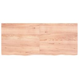 Berkfield Home Table Top Light Brown 140x60x(2-4) cm Treated Solid Wood Oak - thumbnail 3