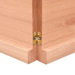 Berkfield Home Table Top Light Brown 140x60x(2-4) cm Treated Solid Wood Oak - thumbnail 5