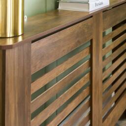 OHS Wood Effect Radiator Cover Sideboard Shelf in Walnut - Size: Small - thumbnail 2