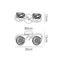 Netlighting Maremagnum Wall Lamp Switched 2 Light G9 French Gold - thumbnail 2