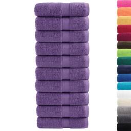 Berkfield Home Premium Soap Towels SOLUND 10 pcs Purple 30x30 cm 600 gsm - thumbnail 3