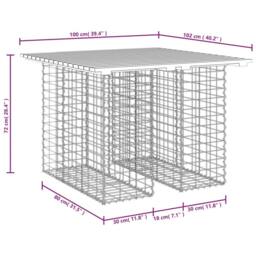 Berkfield Home Beautiful Garden Bench Gabion Design 100x102x72 cm Solid Wood Douglas in Brown - Size: 100 x 102 x 72 cm - thumbnail 8