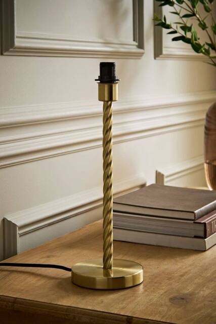 ValueLights Maura Twisted Metal Table Lamp Base in Gold - image 1